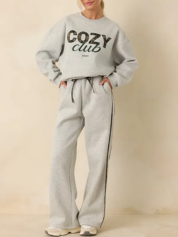 Heather Gray Graphic Crewneck Sweatshirt