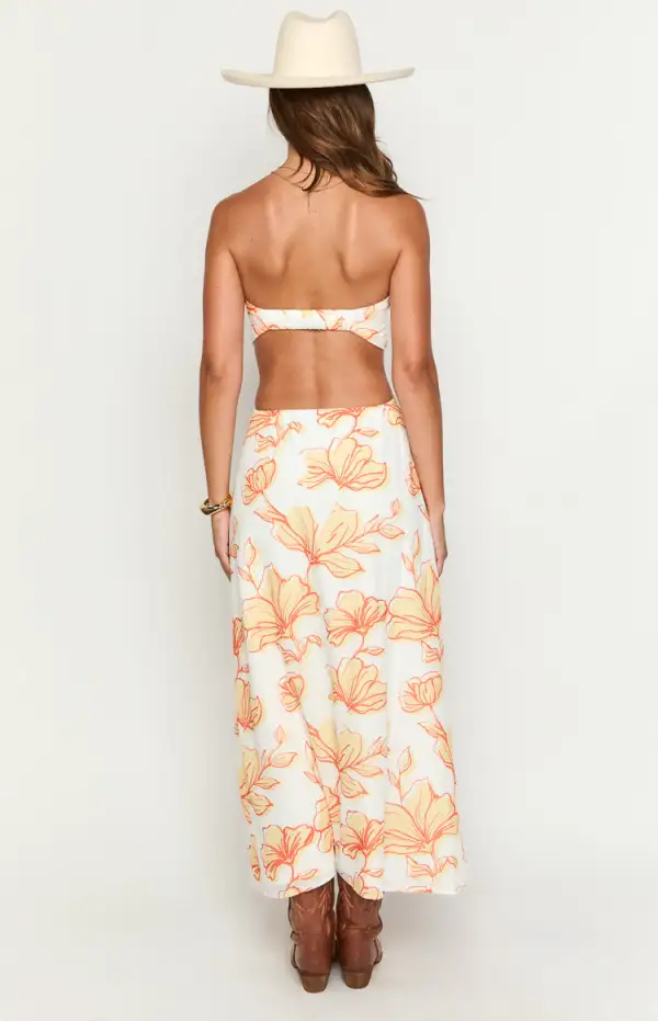 Strapless Floral Maxi Dress