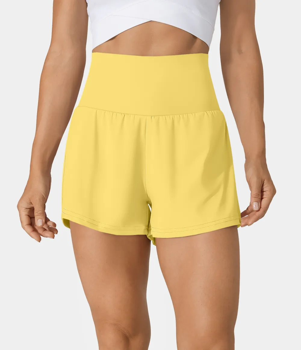 2026🔥  Super High Waisted Back Pocket & Side Hidden Pocket 2-in-1 Yoga Shorts 2.5