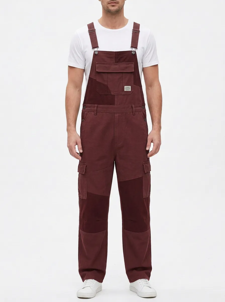 Patchwork Cargo Patchwork Detail Overalls