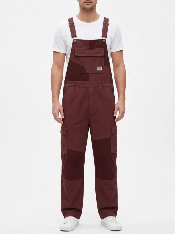 Patchwork Cargo Patchwork Detail Overalls
