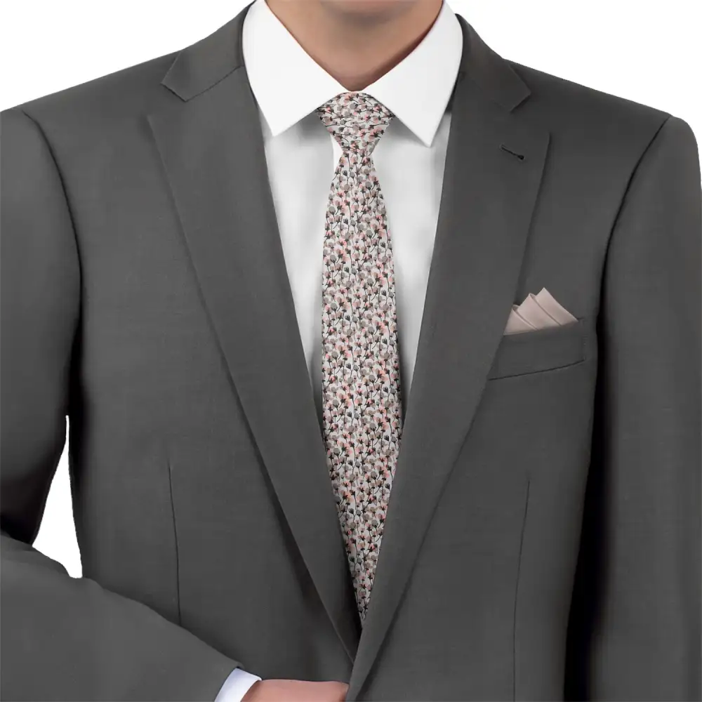 Distinctive Floral Composition Necktie