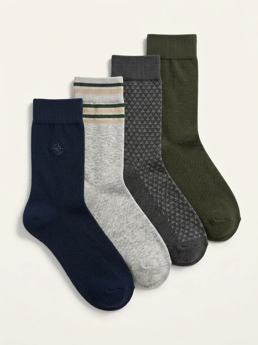 Casual Geometric Striped Modern Look Men's Four Pair Socks