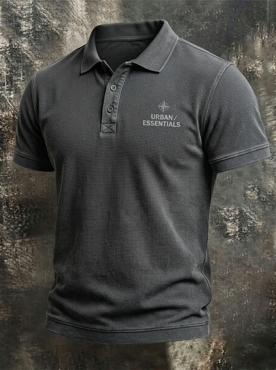 Refined Compass-Detail -Detail Men's Polo Shirt