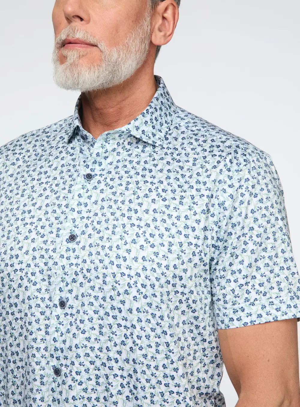 Pine Motif Sateen Shirt