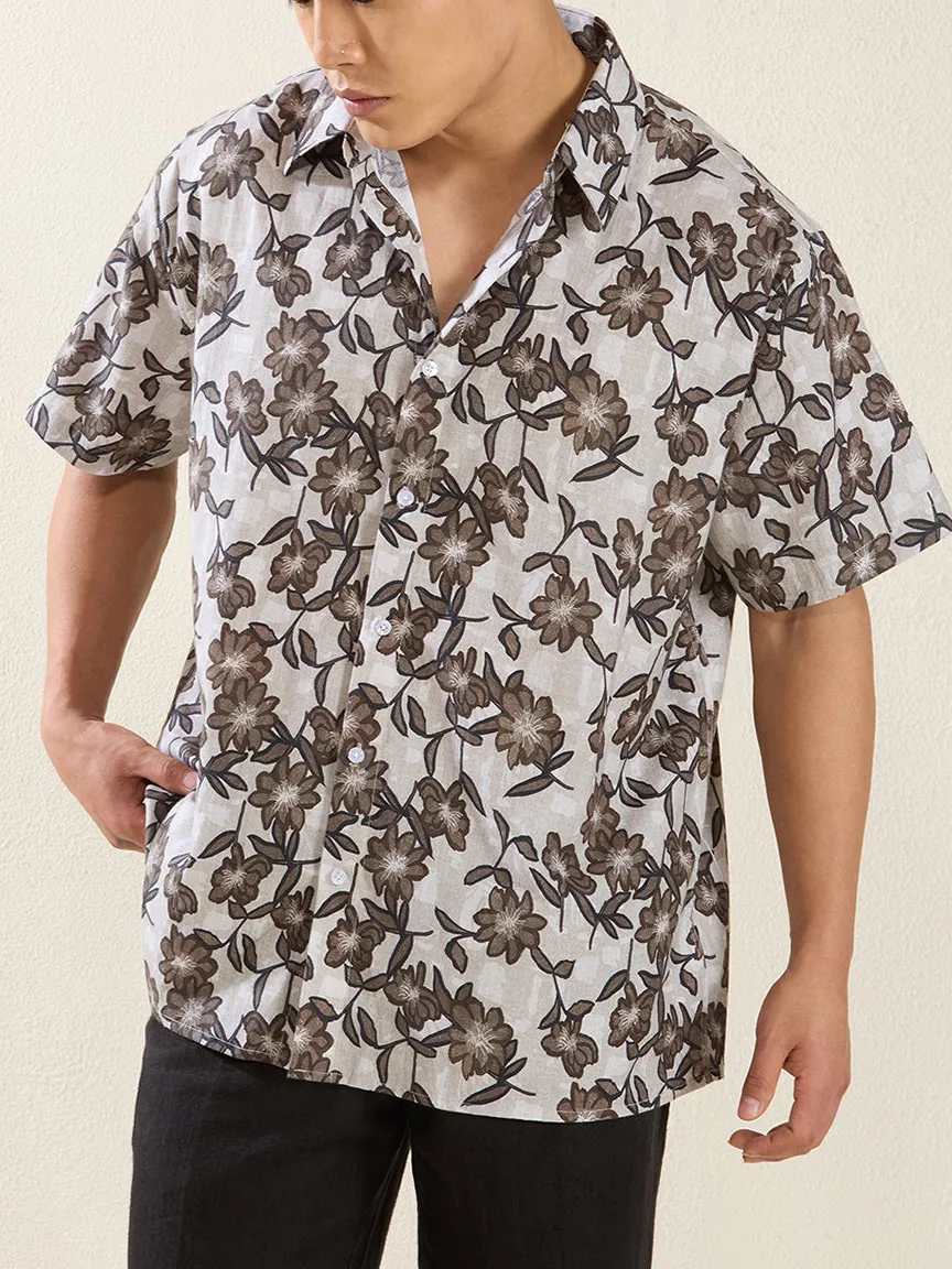 Everyday Textured Half Sleeve Printed Men's Formal Shirt