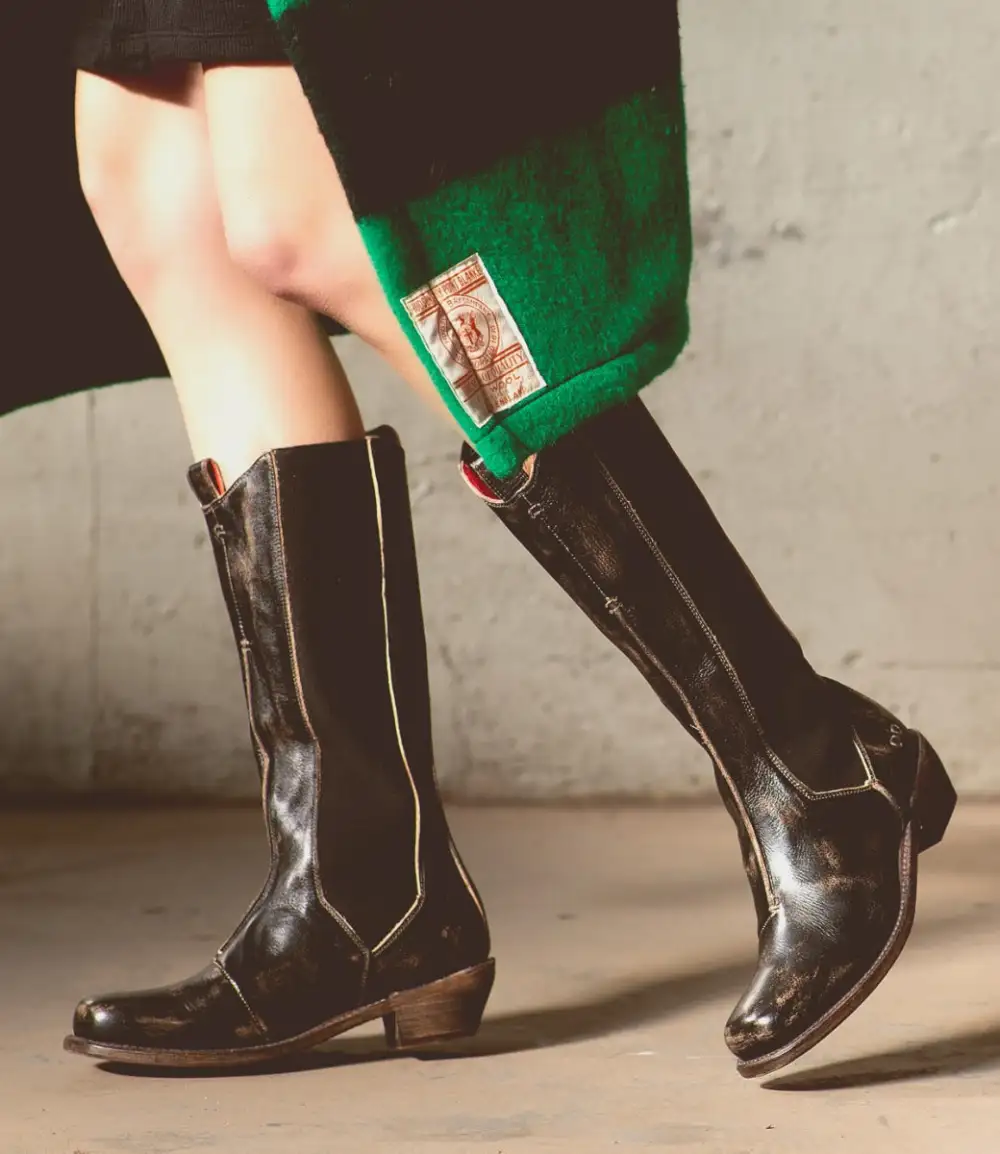 Square-Toe Pull-Tab Western Boots