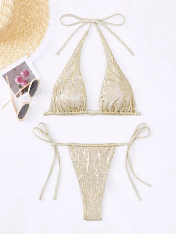 Glitter Statement Bikini Top Swim Set