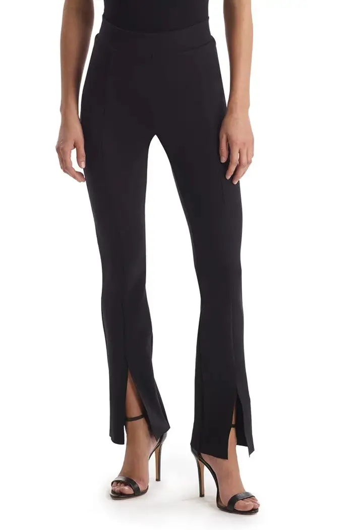Women's Black Neoprene Split Front Pants