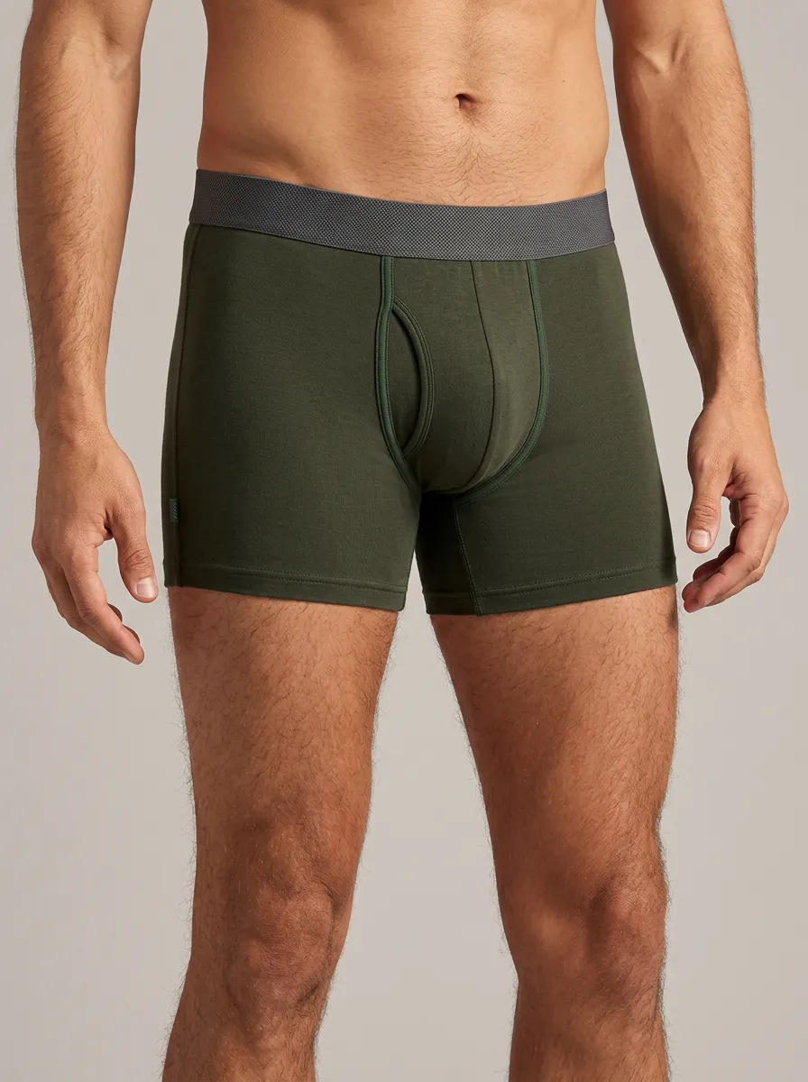 Men's Casual Elastic Waistband Boxer Briefs