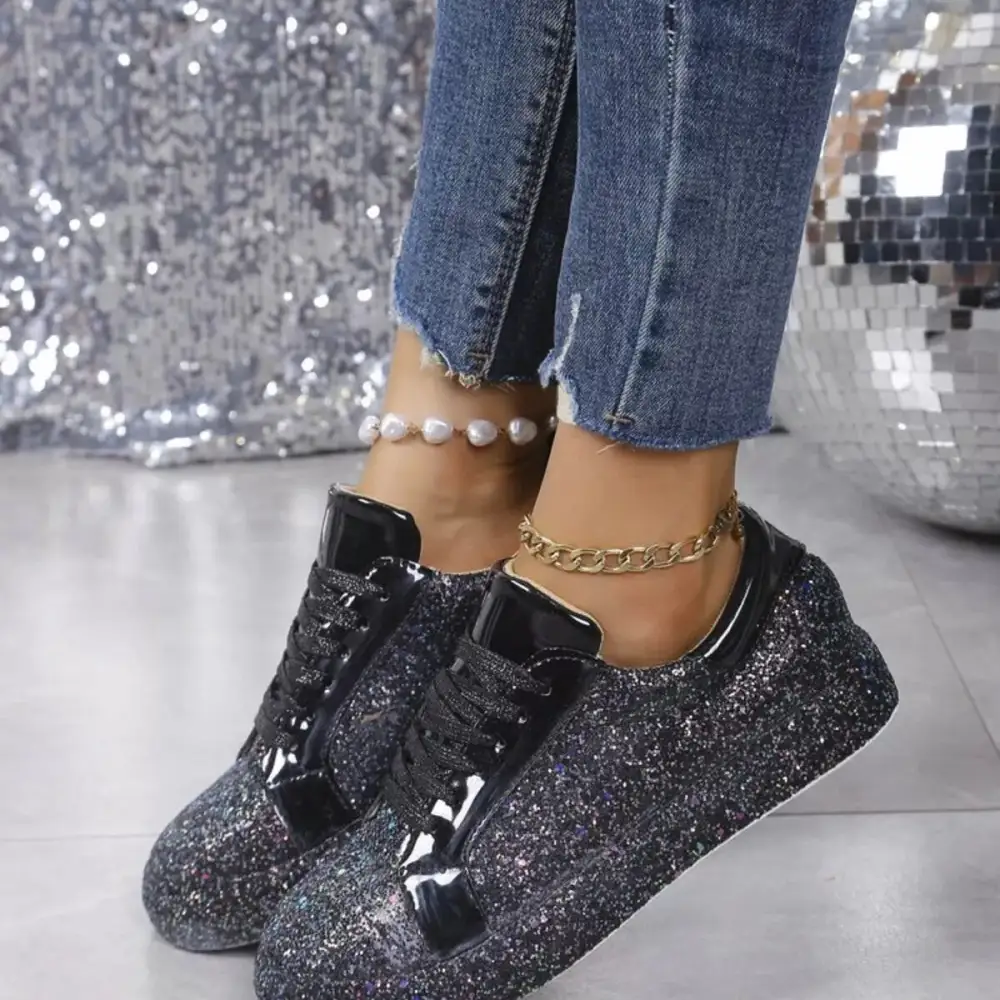 Sparkling Lace-Up Sneakers