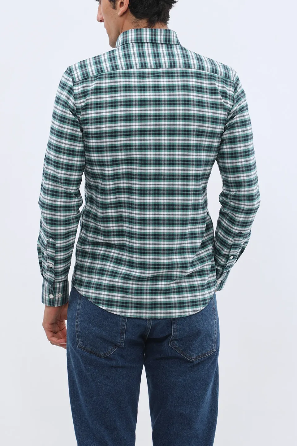 Refined Oxford Checked Long Sleeve Men's Button Down Shirt