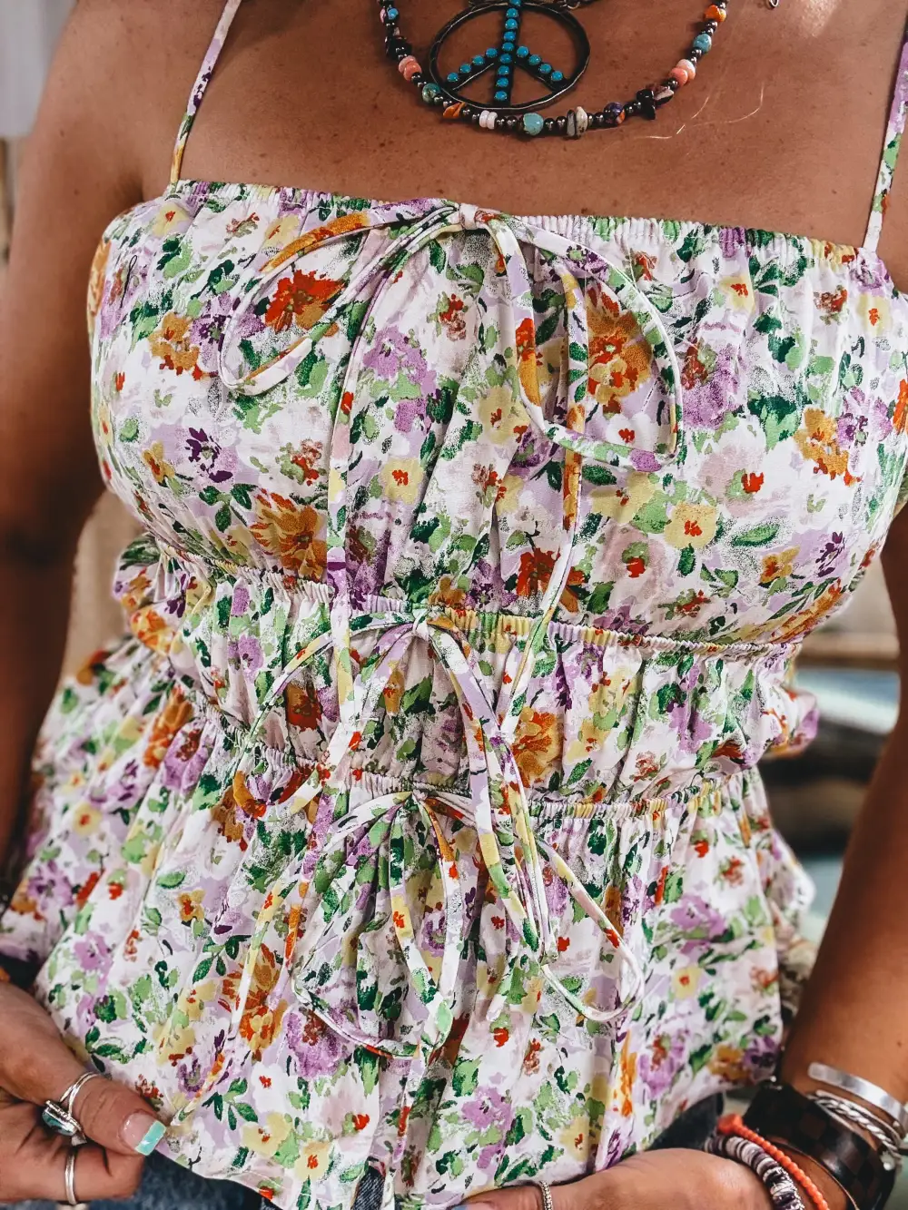 Soft Floral Print Tank Top