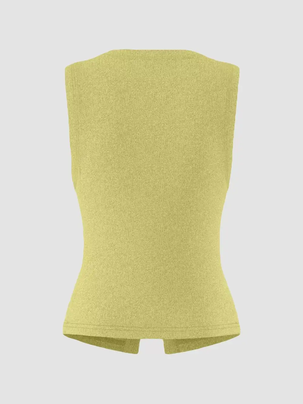 Ribbed Button Front Sleeveless Tank