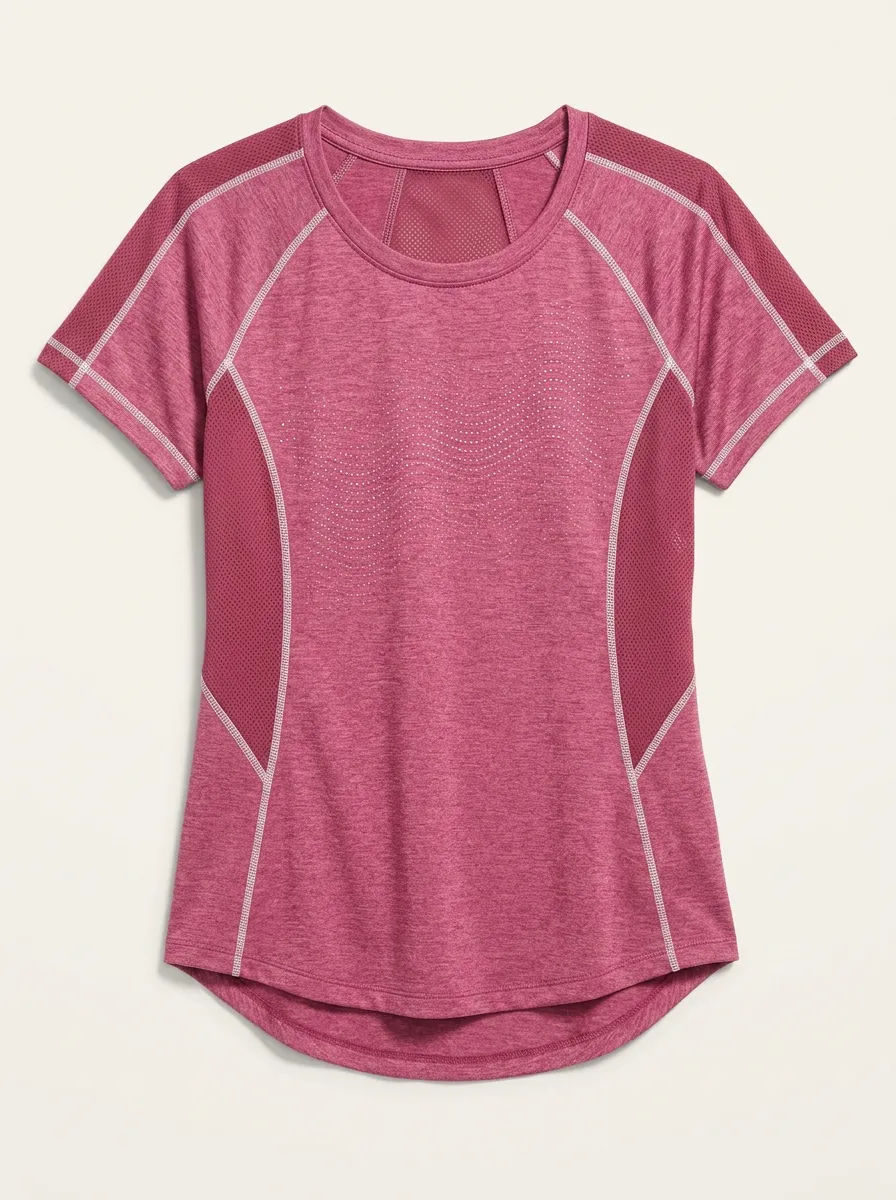 Women's Fitness Activewear Dotted Wave Pattern Printed Top