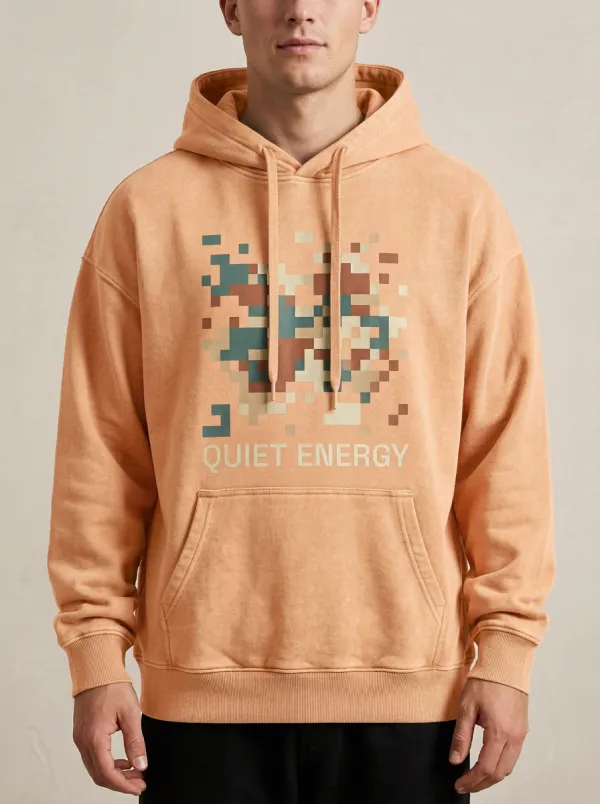 Unisex Quiet Energy Pixel Art Print Hoodie