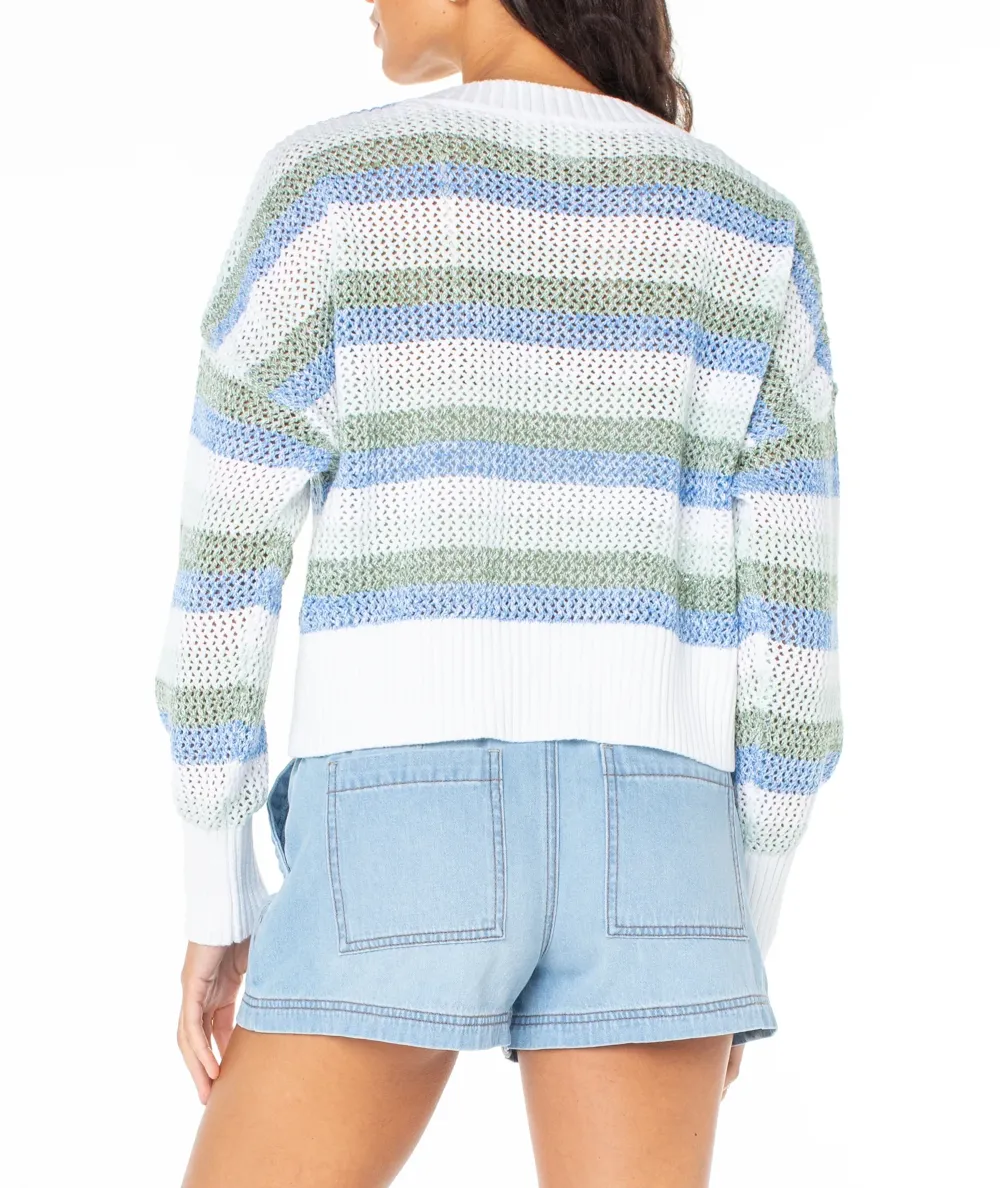 Blue Striped Basic Sweater