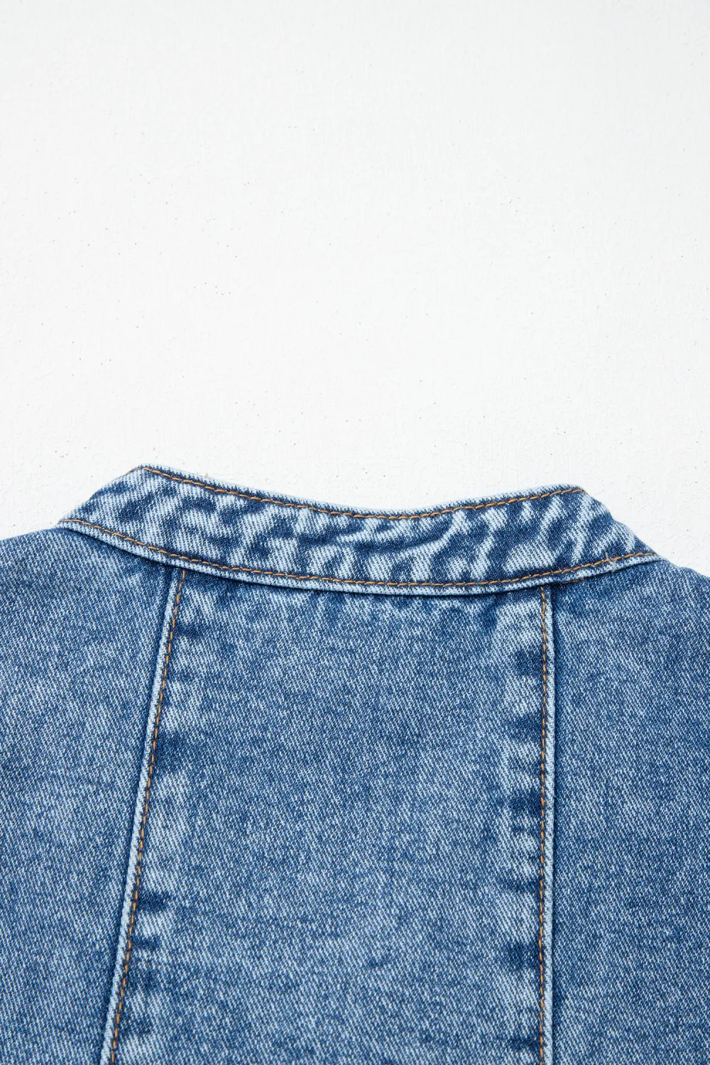 Blue Belted Sleeveless Denim Dress
