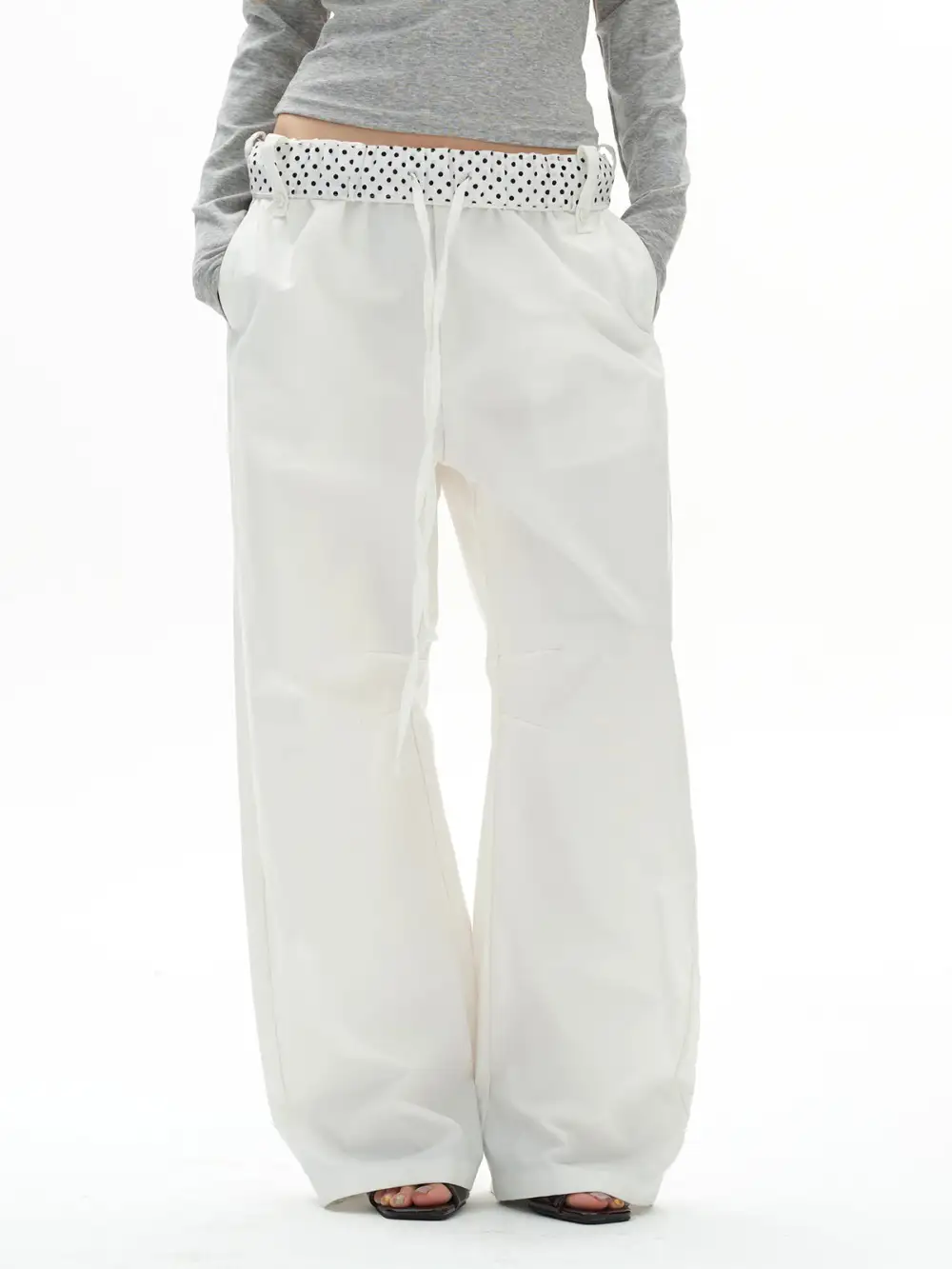 Street-Style Dot-Pattern Pants