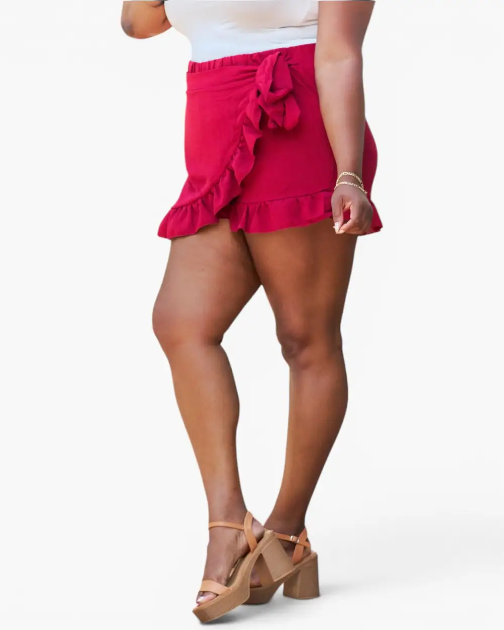 Ruffle Wrap Plus Size Skort