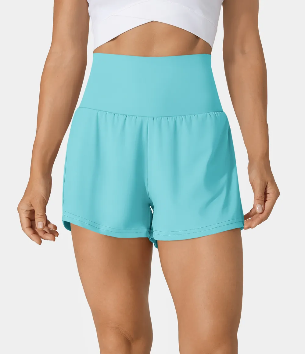 2026🔥  Super High Waisted Back Pocket & Side Hidden Pocket 2-in-1 Yoga Shorts 2.5