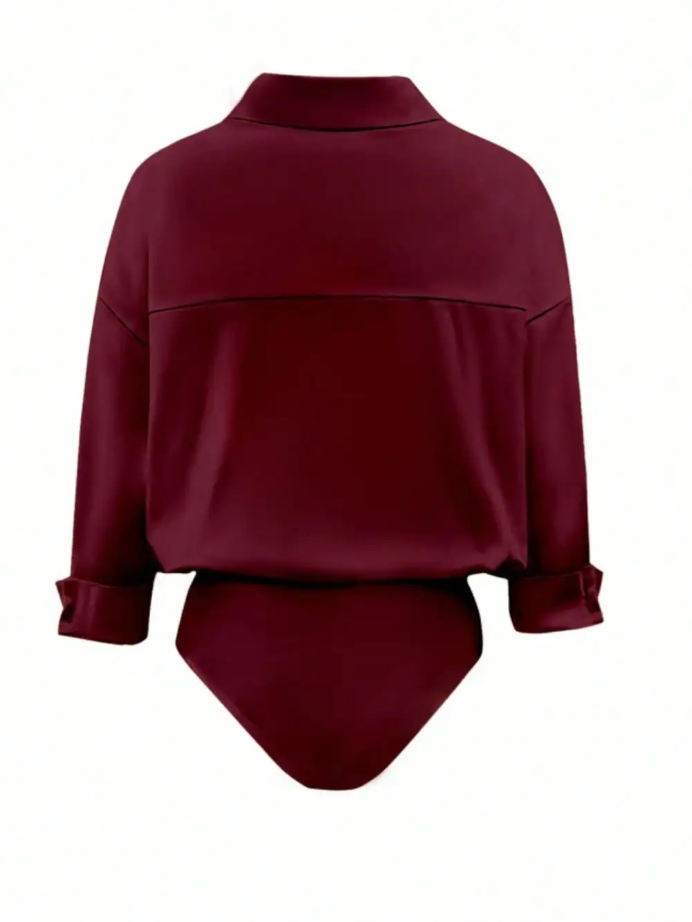 Button Down Long Sleeve Bodysuit Shirt