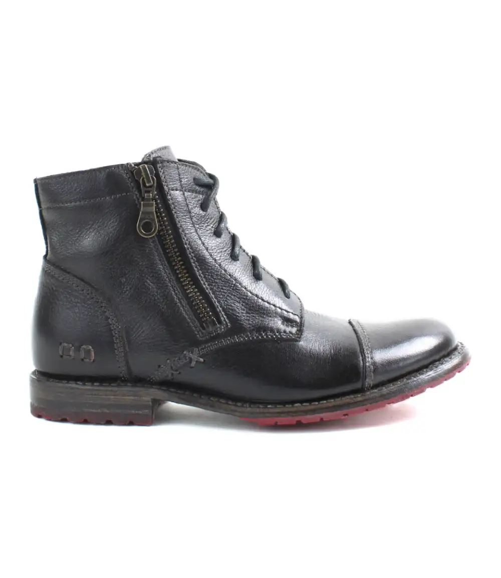 Cap-Toe Contrast-Stitched Combat Boots