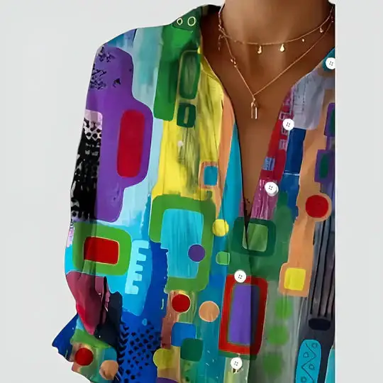  Statement Print Button Down Shirt