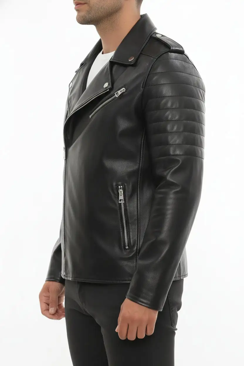 Timeless Leather Biker Motorcycle Jacket