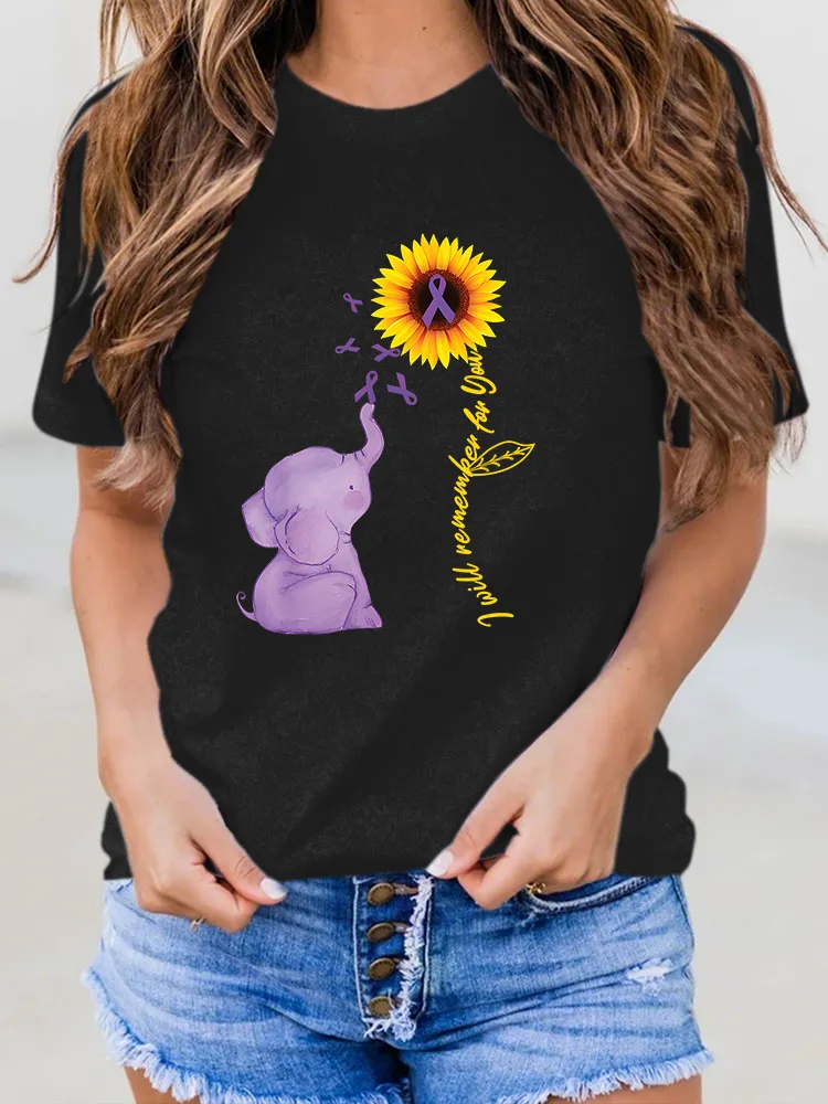 Women's I Will Remember For You Round-Neck Short-Sleeved T-Shirt
