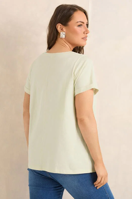 Natural V-Neck Cotton T-Shirt detail 2