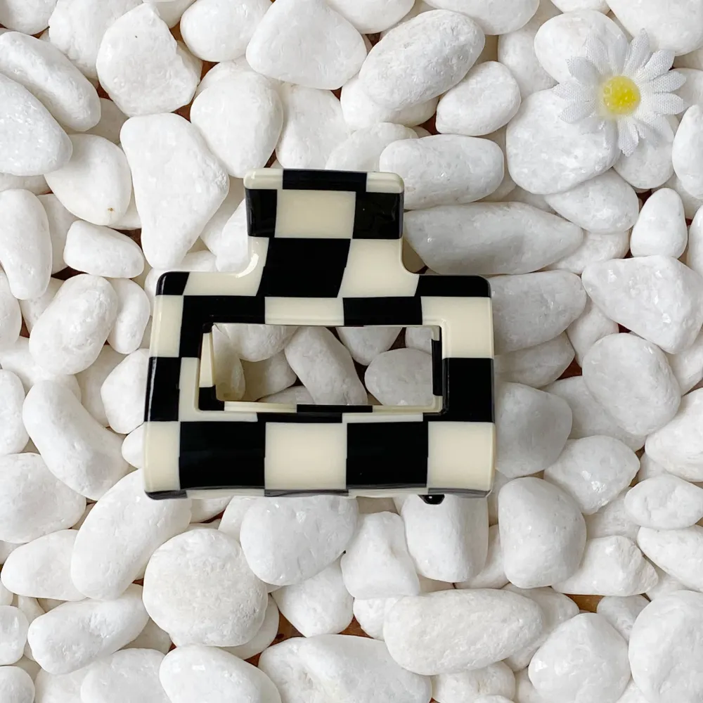 Checkerboard Acrylic Hair Claw