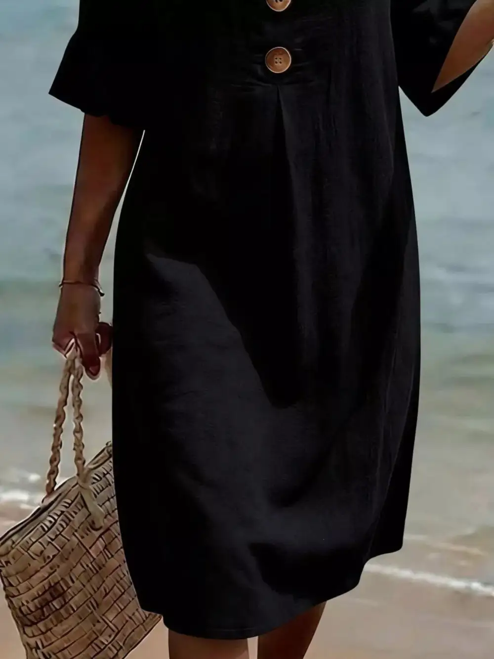 Button Dress Casual