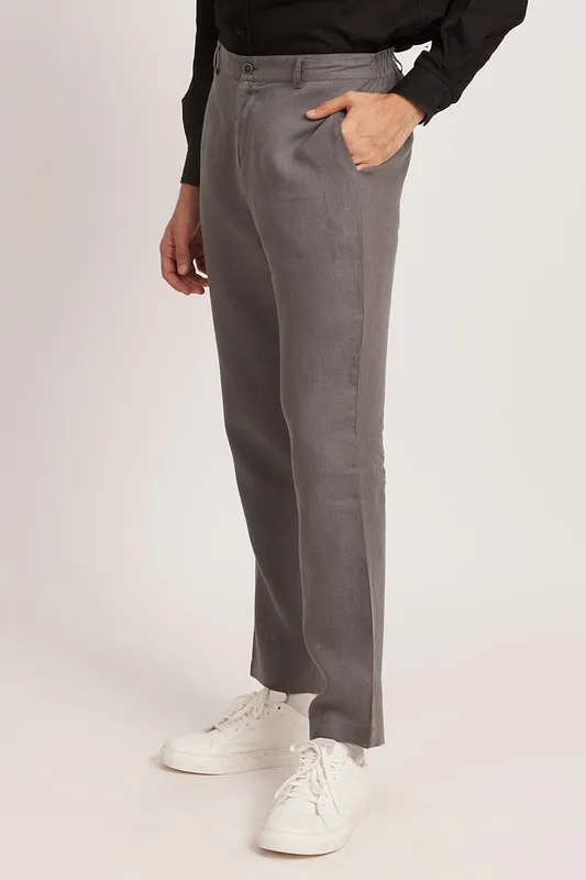 Slate Gray Linen Easy Pants