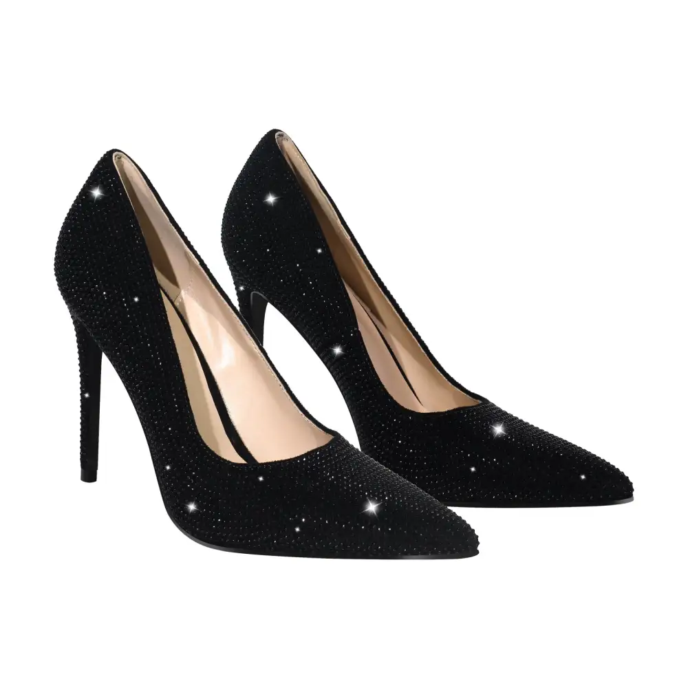 Sleek Rhinestone Pointed Toe Stiletto Pumps