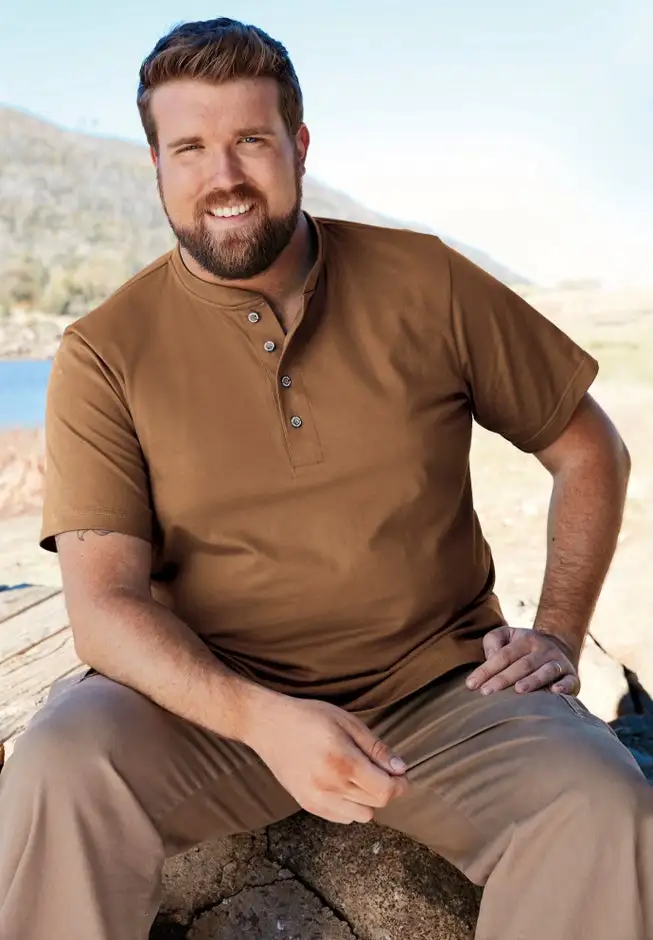 Heavyweight Short-Sleeve Henley Shirt