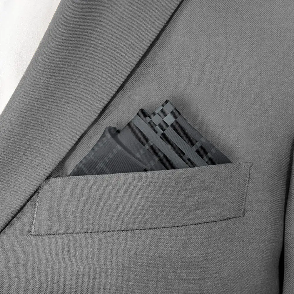 Elegant Composed Plaid Textured Pocket Square