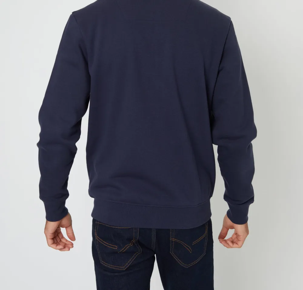 Men's Navy Full-Zip Funnel-Neck Sweatshirt