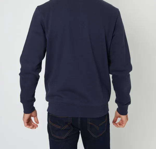 Men's Navy Full-Zip Funnel-Neck Sweatshirt