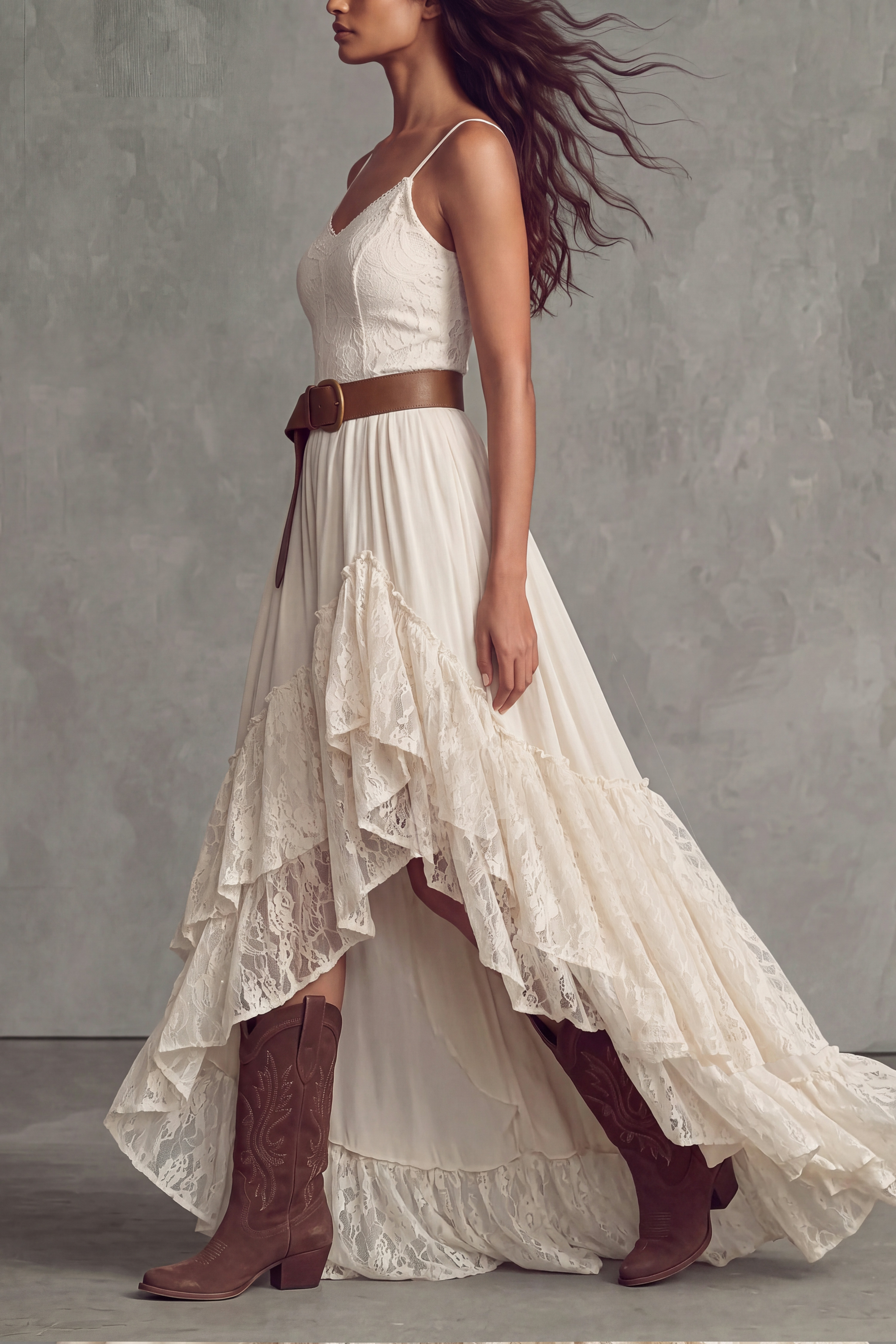 Spaghetti Strap Lace Maxi Dress
