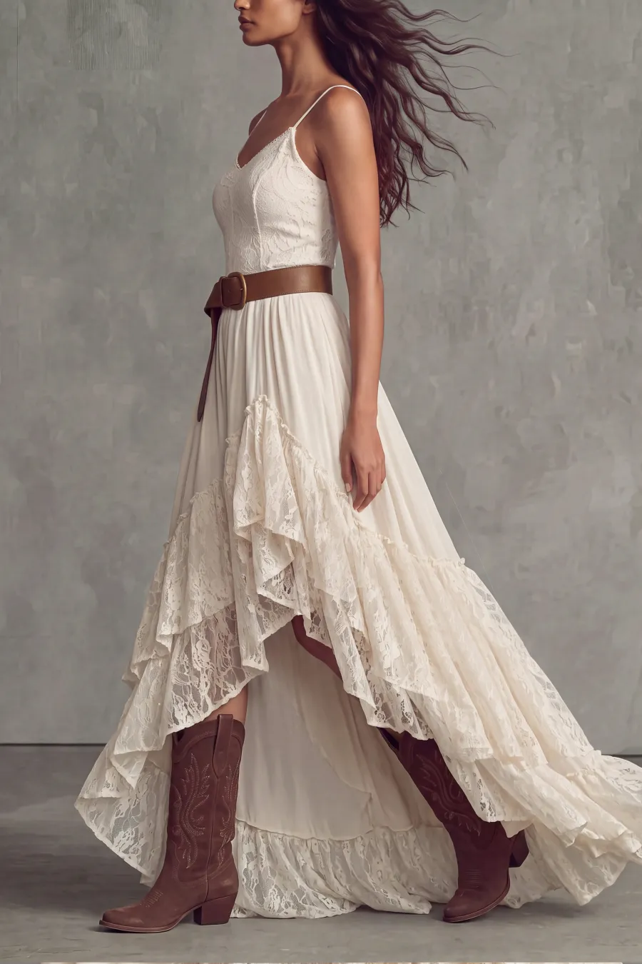 Spaghetti Strap Lace Maxi Dress