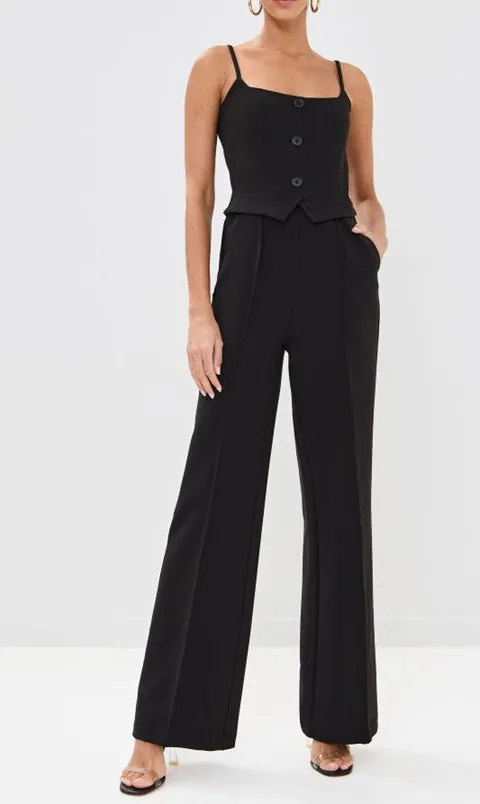 Black Tailored High Waist Jumpsuit