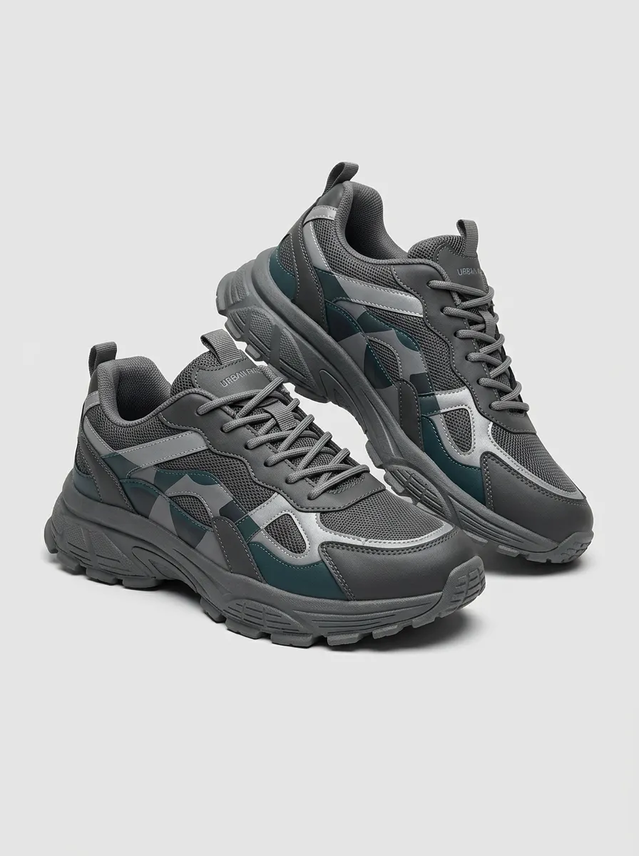 Trail-Inspired Camo Casual Sneakers