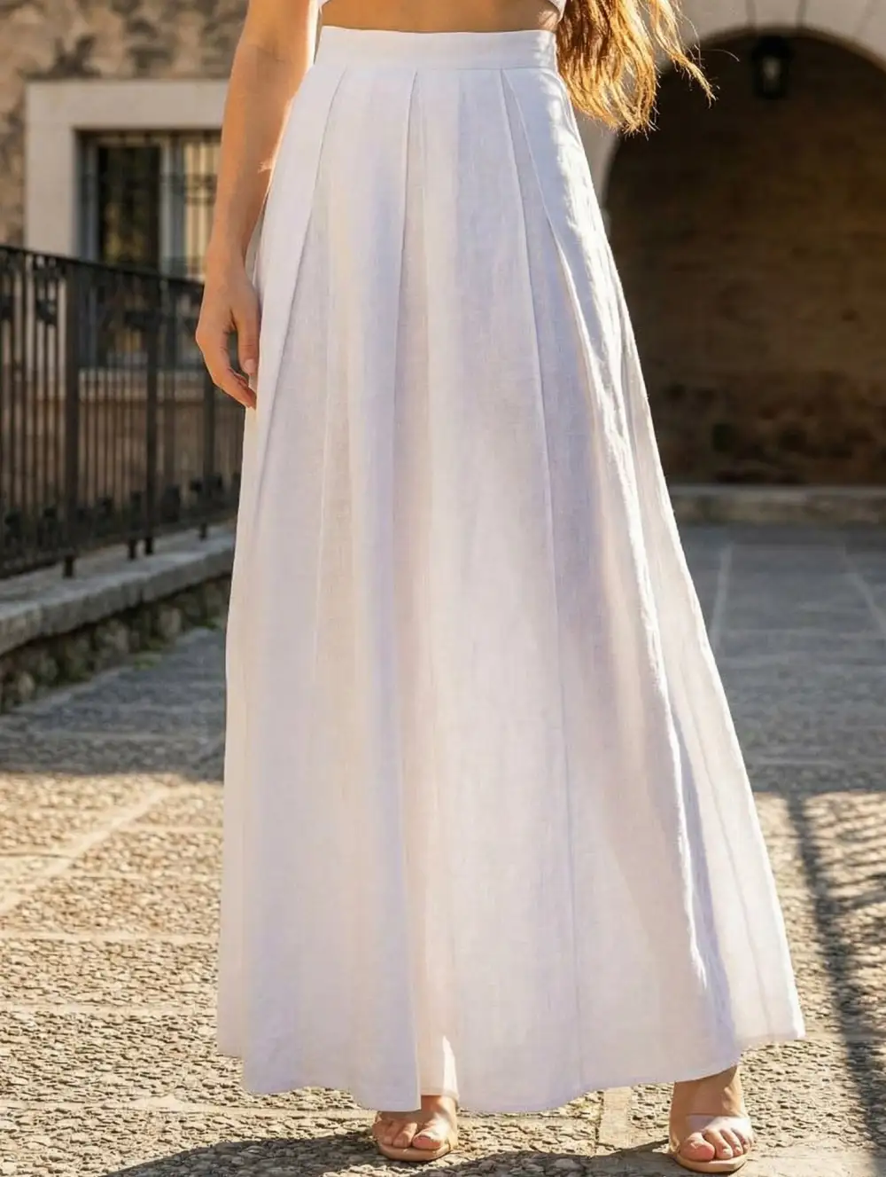 Linen Blend Mermaid Skirt