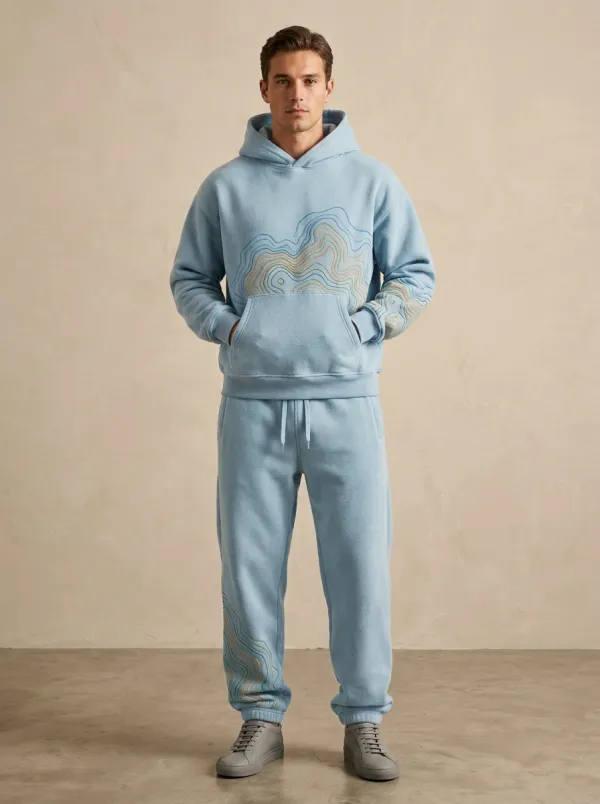 Men's Outdoor Adventure Topographic Map Printed Track Suits