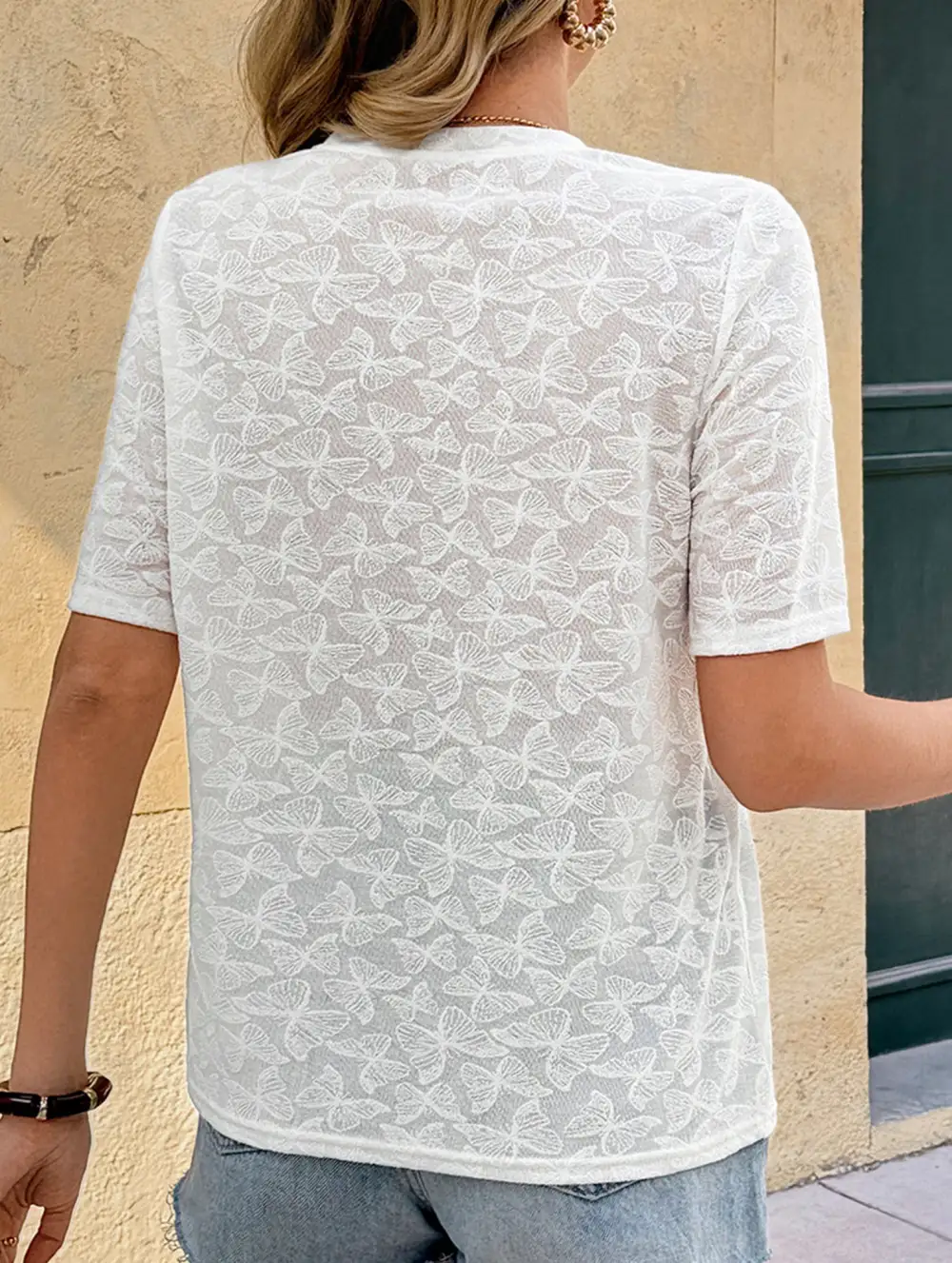 Beaded Bow Knit Tee