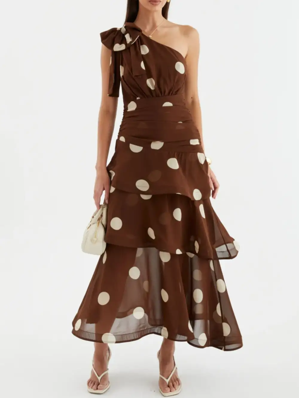 Polka Dot Ruffle Dress Casual