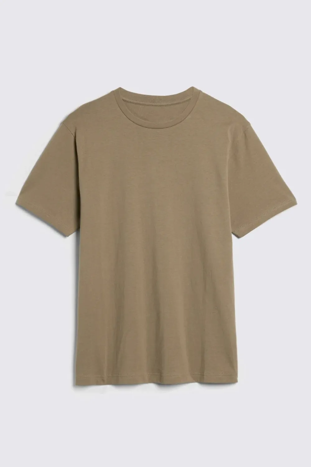 Round-Neck Taupe Casual Shirt For Men