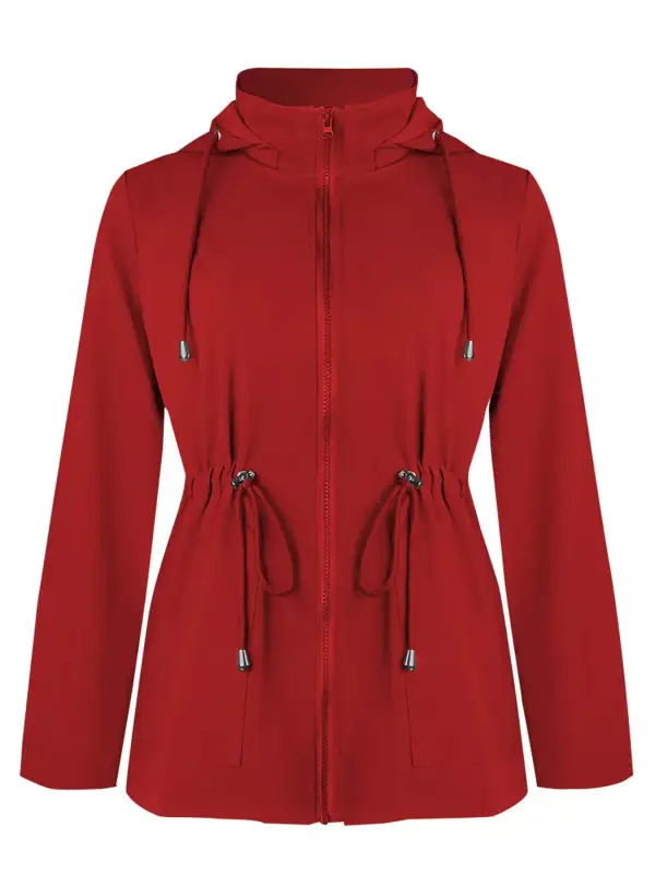 Zip Up Waterproof Hooded Outerwear