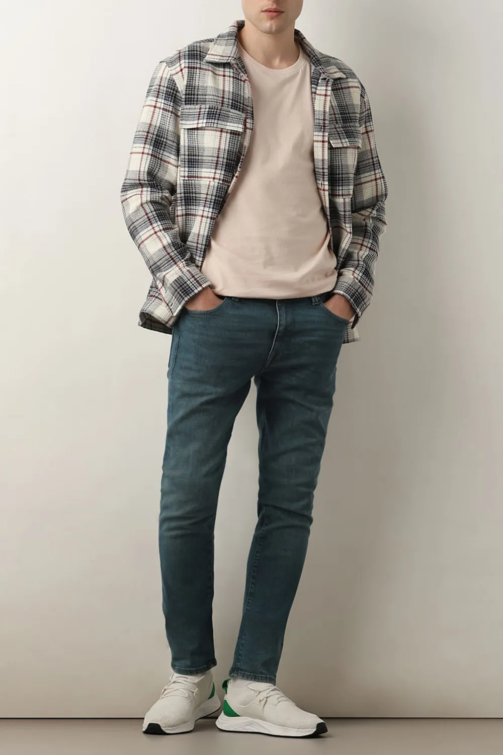 Blue Mid Rise Casual Slim Fit Jeans